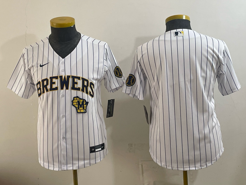 Youth 2026 Milwaukee Brewers blank white Game Nike MLB Jersey 0823008